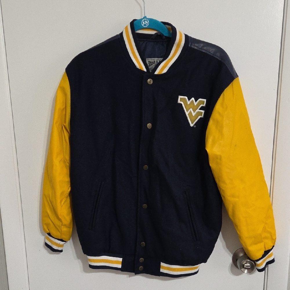 Steve & Barry's Kids Blue and Yellow Varsity Jacket Youth XL WEST VIRGINIA